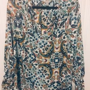 Peacock patterned blouse